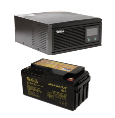 Комплект резервного живлення ALTEK ASK12 500VA/400W DC12V + гелева батарея ALTEK ABT-65-12-GEL