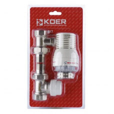 Комплект KOER KR.1321 1/2'' для підключення радіатора (прямий) з термоголовкою