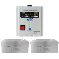 Комплект резервного питания VOLT Polska SINUS PRO 1000 E 12-230 V + 2х мультигелевая батарея VOLTIK AGM VP-65-12 12V 65Ah