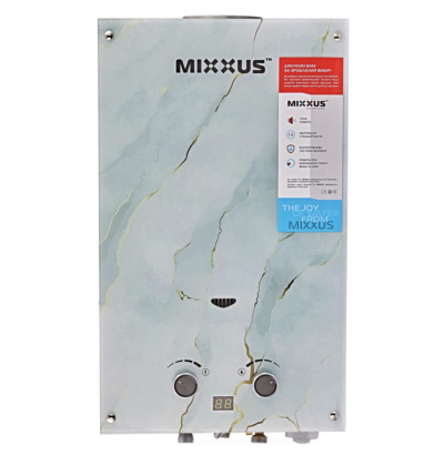 Газовая колонка MIXXUS GWH-0510 BASIC GLASS дымоходная 10 л/мин (панель из стекла с рисунком) (WH0026)