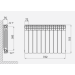 Биметаллический радиатор Thermo Alliance Bi-Ferrum 500х80 мм F500800B