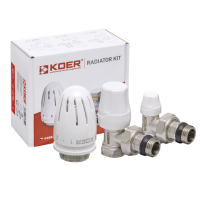 Комплект KOER SET-11 - 1/2"x1/2" для підключення радіатора (кутовий) з термоголовкою ВН